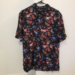 urban outfitters short sleeve floral button up
